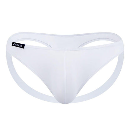 JOCKMAIL NatureVibe Sheer Supportive Jockstrap men's comfort fit jockstrap in White, front view