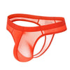JOCKMAIL NatureVibe Sheer Thong men's comfort fit thong in Orange, left side view