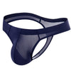 JOCKMAIL NatureVibe Sheer Thong men's comfort fit thong in Sapphire Blue, left side view
