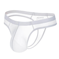 JOCKMAIL NatureVibe Sheer Thong men's comfort fit thong in White, left side view