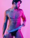 JOCKMAIL Neon Mesh Jockstrap men's breathable design jockstrap in Black, front view