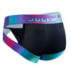 JOCKMAIL Neon Side-Cut Mesh Briefs men's breathable design briefs in black, 3D left side view
