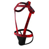 JOCKMAIL One-Piece Jockstrap Bodysuit men's comfort fit jockstrap bodysuit in Red, 3D left side view