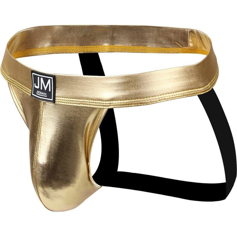 JOCKMAIL Party Jockstrap men's comfort fit jockstrap in Gold, 3D left side view