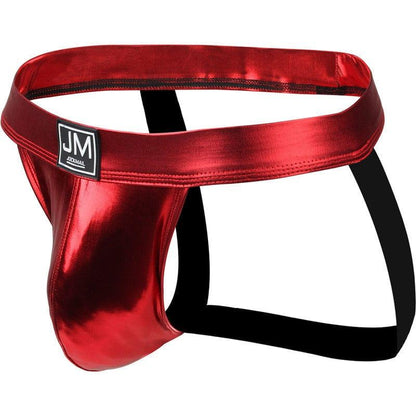 JOCKMAIL Party Jockstrap men's comfort fit jockstrap in Red, 3D left side view