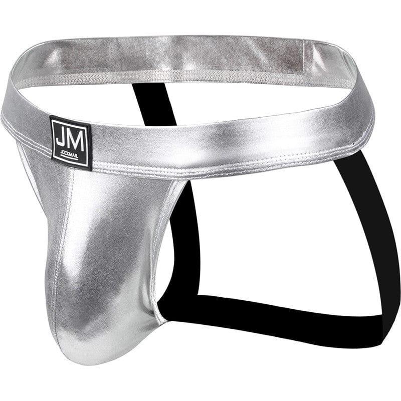 JOCKMAIL Party Jockstrap men's comfort fit jockstrap in Silver, 3D left side view