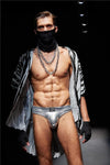 JOCKMAIL Party Thong men's comfort fit thong in Silver, front view
