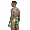 JOCKMAIL Power Hustle Briefs men's breathable design briefs in green, back view