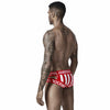 JOCKMAIL Power Hustle Briefs men's breathable design briefs in red, back view