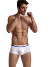 JOCKMAIL Pride Boxers men's breathable underwear in white, front view