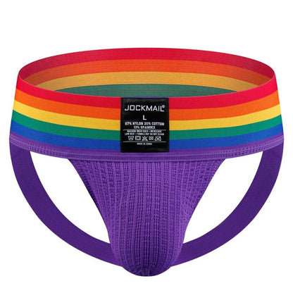 JOCKMAIL Rainbow Jockstrap men's breathable design jockstrap in Purple, 3D front view