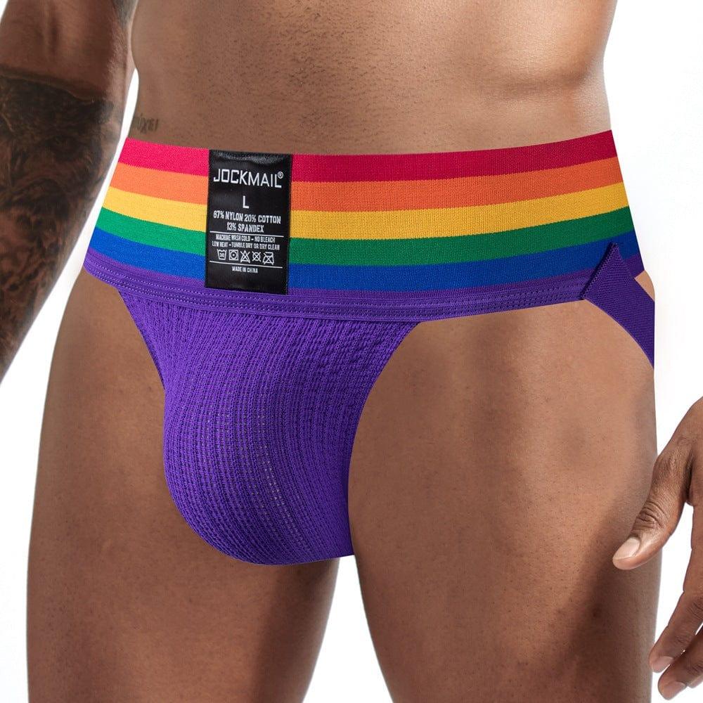 JOCKMAIL Rainbow Jockstrap men's breathable design jockstrap in Purple, detail view