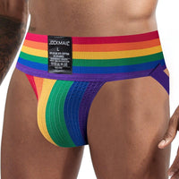 JOCKMAIL Rainbow Jockstrap men's breathable design jockstrap in Rainbow, detail view