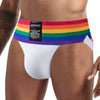 JOCKMAIL Rainbow Jockstrap men's breathable design jockstrap in White, detail view