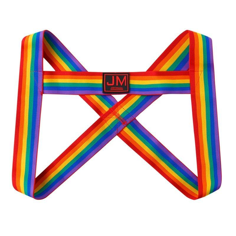 JOCKMAIL Rainbow Sports Harness with a comfort fit design in 915 Rainbow, back view