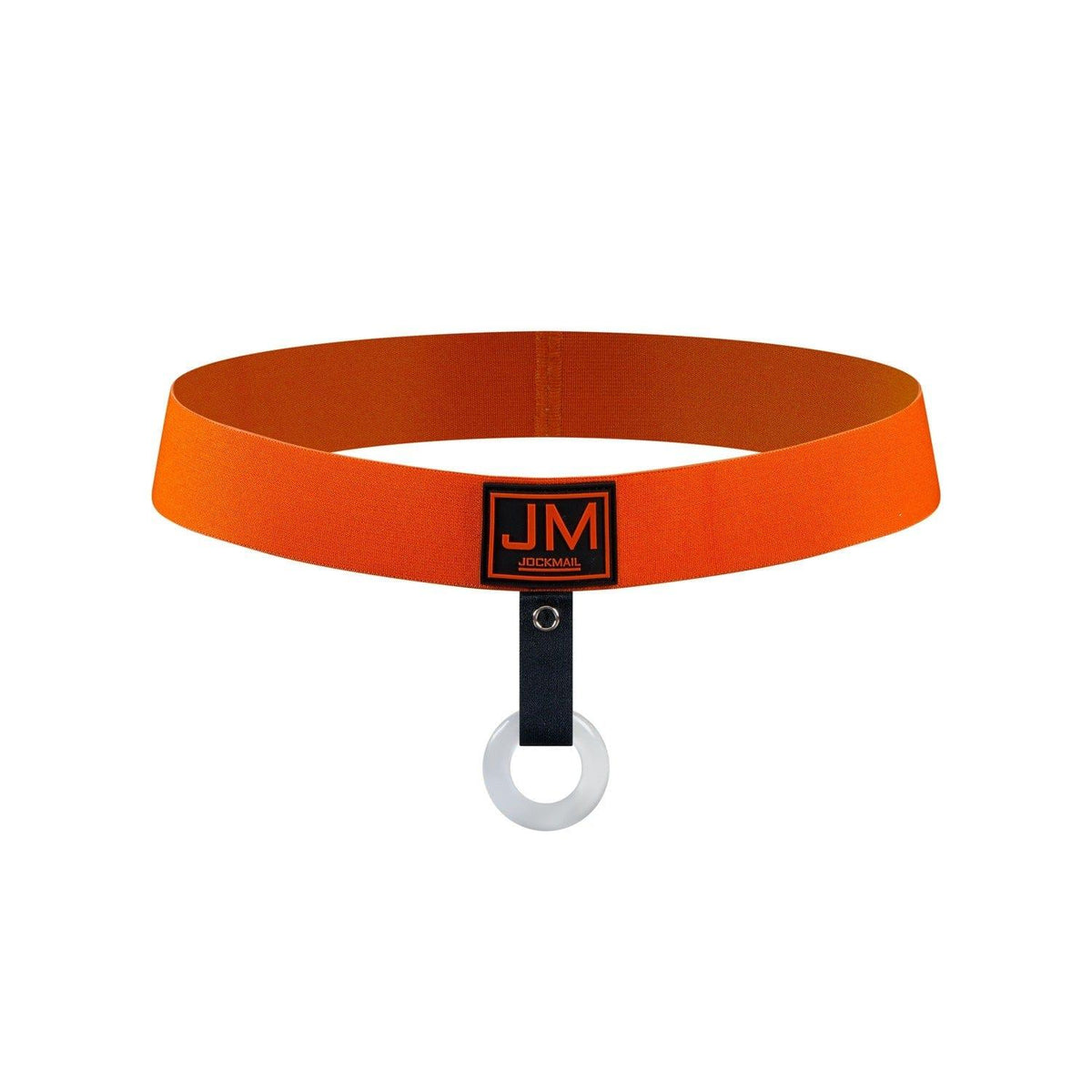 JOCKMAIL Ringed C-String Thong men's stretchable thong in Orange, front view