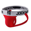JOCKMAIL Smoky Hue Waistband Jockstrap men's stretchable jockstrap in Red, 3D left side view