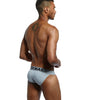 JOCKMAIL Solid Color Bikini Briefs men's moisture wicking briefs in gray, right side view