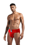 JOCKMAIL Solid Waistband Jockstrap men's comfort fit jockstrap in Red, front view
