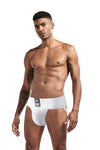 JOCKMAIL Solid Waistband Jockstrap men's comfort fit jockstrap in White, front view