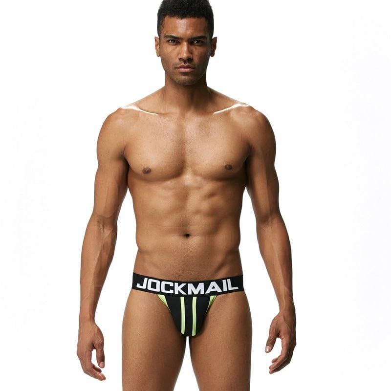 JOCKMAIL Speed Jockstrap men's butt-lift design jockstrap in Black, front view