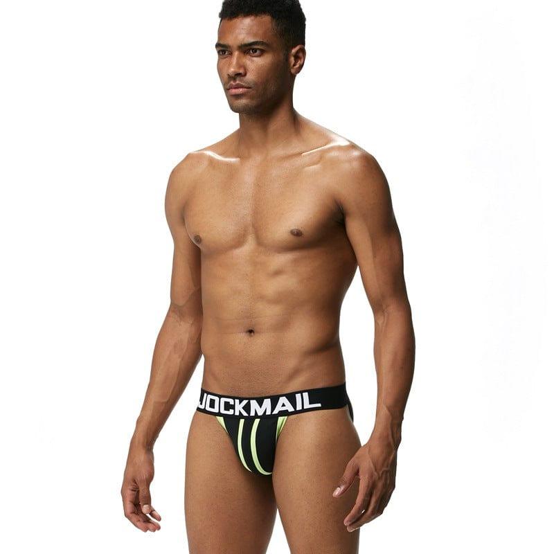 JOCKMAIL Speed Jockstrap men's butt-lift design jockstrap in Black, left side view