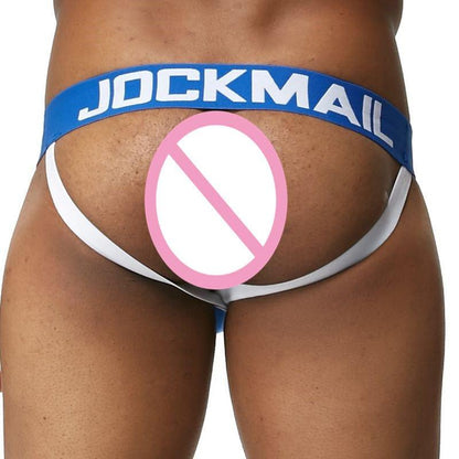 JOCKMAIL Speed Jockstrap men's butt-lift design jockstrap in Colorful Blue, detail view