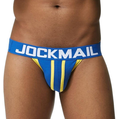 JOCKMAIL Speed Jockstrap men's butt-lift design jockstrap in Colorful Blue, detail view