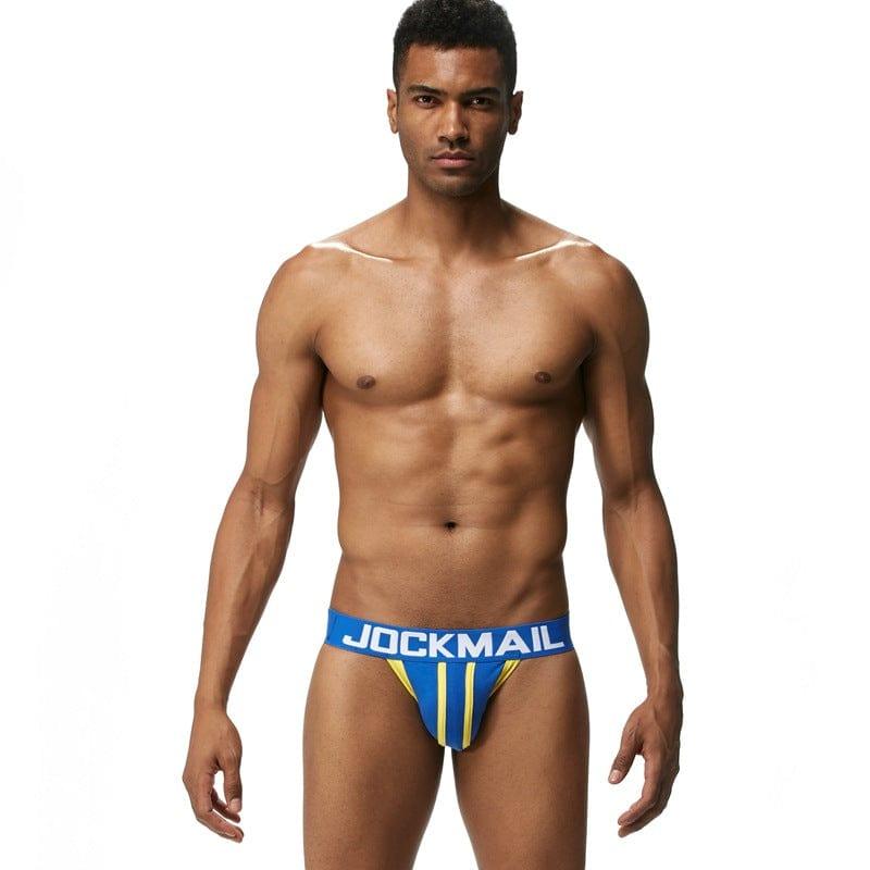 JOCKMAIL Speed Jockstrap men's butt-lift design jockstrap in Colorful Blue, front view