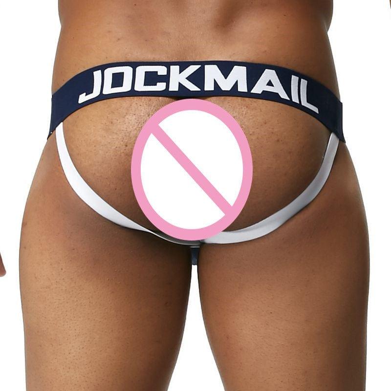 JOCKMAIL Speed Jockstrap men's butt-lift design jockstrap in Navy Blue, detail view
