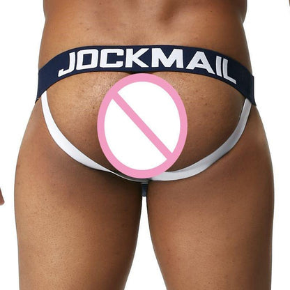 JOCKMAIL Speed Jockstrap men's butt-lift design jockstrap in Navy Blue, detail view