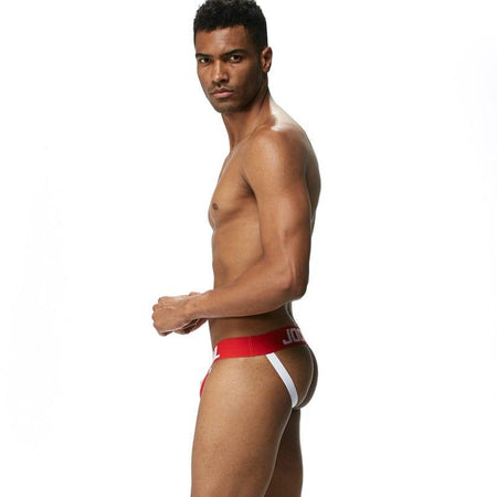JOCKMAIL Speed Jockstrap men's butt-lift design jockstrap in Red, left side view