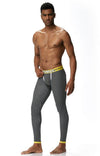 Front view of JOCKMAIL Star Bulge Pouch Long Long Johns with Comfort Fit feature in Black.