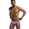 JOCKMAIL Summer Briefs men's moisture wicking briefs in blue, right side view