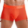 JOCKMAIL Vibrant Mesh Boxers men's breathable mesh underwear in orange, front view