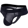 JOCKMAIL Vibrant Sheer Thong men's comfort fit thong in Black, left side view