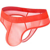 JOCKMAIL Vibrant Sheer Thong men's comfort fit thong in Orange, left side view