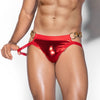 JSY Men's Lingerie Linked Jockstrap men's comfort fit jockstrap in Red, front view