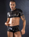 Front view of JSY Roleplay Costume Male Gogo Costume Fantasy Set with Fantasy theme in Black.