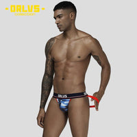 ORLVS Camo Jockstrap men's comfort fit jockstrap in Blue, left side view