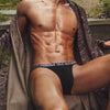 ORLVS Want-to-Play Bikini Briefs men's comfort fit briefs in black, front view