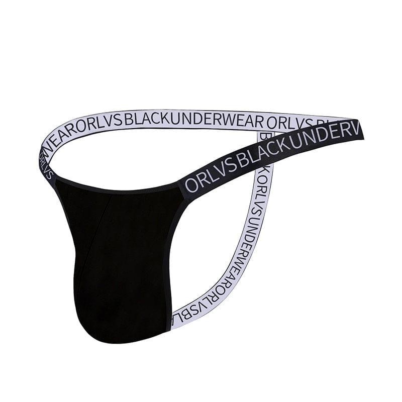 ORLVS Want-to-Play G-String Thong men's comfort fit thong in Black, left side view