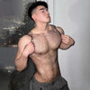 Front view of PRINCEJOCK Rhinestone Fishnet Tank Top Male Gogo Costume with Contemporary theme in Black.