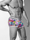 PUMP! Graffiti Boxers men's athletic-fit underwear in white, right side view