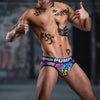 PUMP! Graffiti Briefs men's comfort fit briefs in black, front view