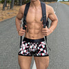 PUMP! Plaid Graffiti Boxers men's athletic-fit underwear in black, front view