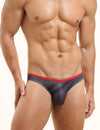 SEOBEAN Color Symphony Low Rise Briefs men's breathable design briefs in gray, front view