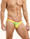 SEOBEAN Color Symphony Low Rise Briefs men's breathable design briefs in yellow, front view