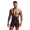 Front view of TAUWELL Fitness Bodysuit with Comfort Fit feature in Black.