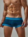 TAUWELL Low Rise Single Stripe Boxers men's breathable underwear in navy blue, front view